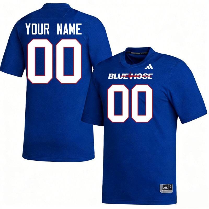 Custom Presbyterian Blue Hose Name And Number Football Jerseys-Blue